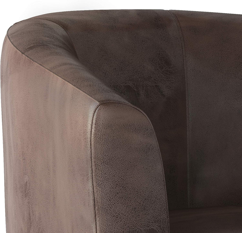 Faux Air Leather Tub Chair with Solid Wood Legs U135422