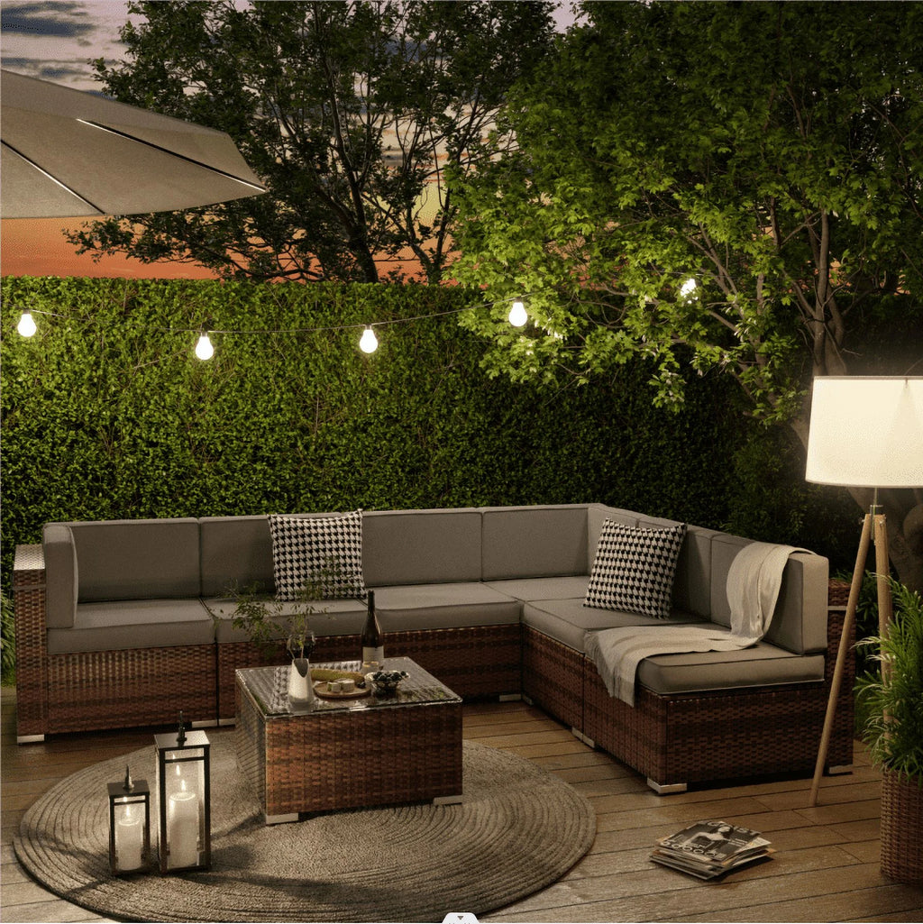 Modular Rattan 7PCS Patio Sofa Set T725392
