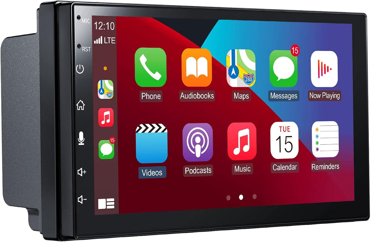 7'' Touchscreen Double Din Car Stereo with Wireless CarPlay Android Auto G559152