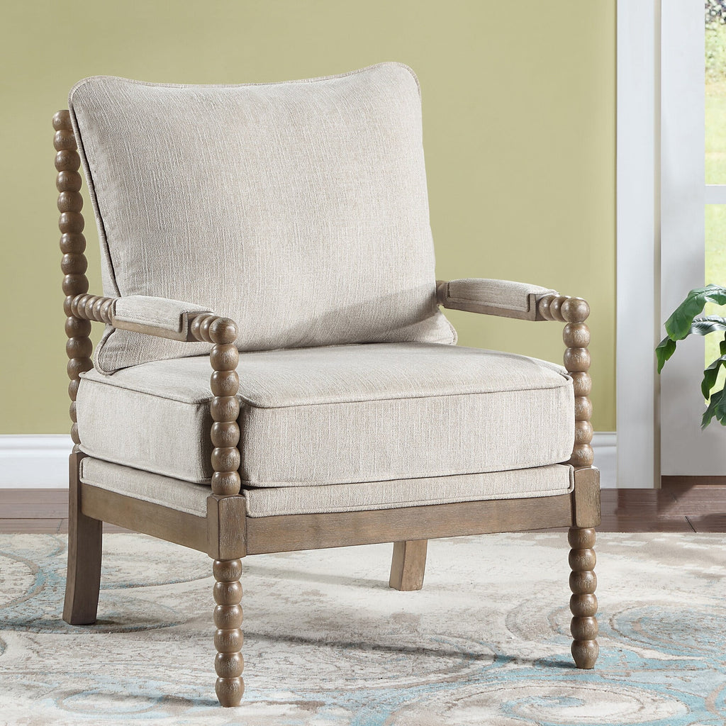 Linen Chenille Accent Chair Set with Wood Frame S460
