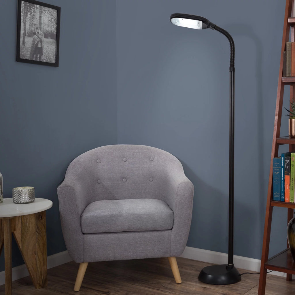 Black Floor Lamp with Bendable Neck A922117