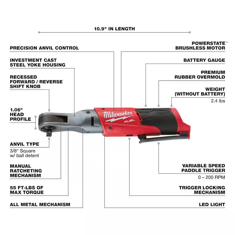 18V Brushless Cordless 3/8 in. Impact Wrench & Ratchet H650270
