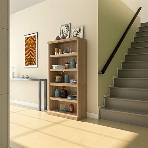 5 Shelf Bookcase with 3 Adjustable Shelves in Salt Oak K608