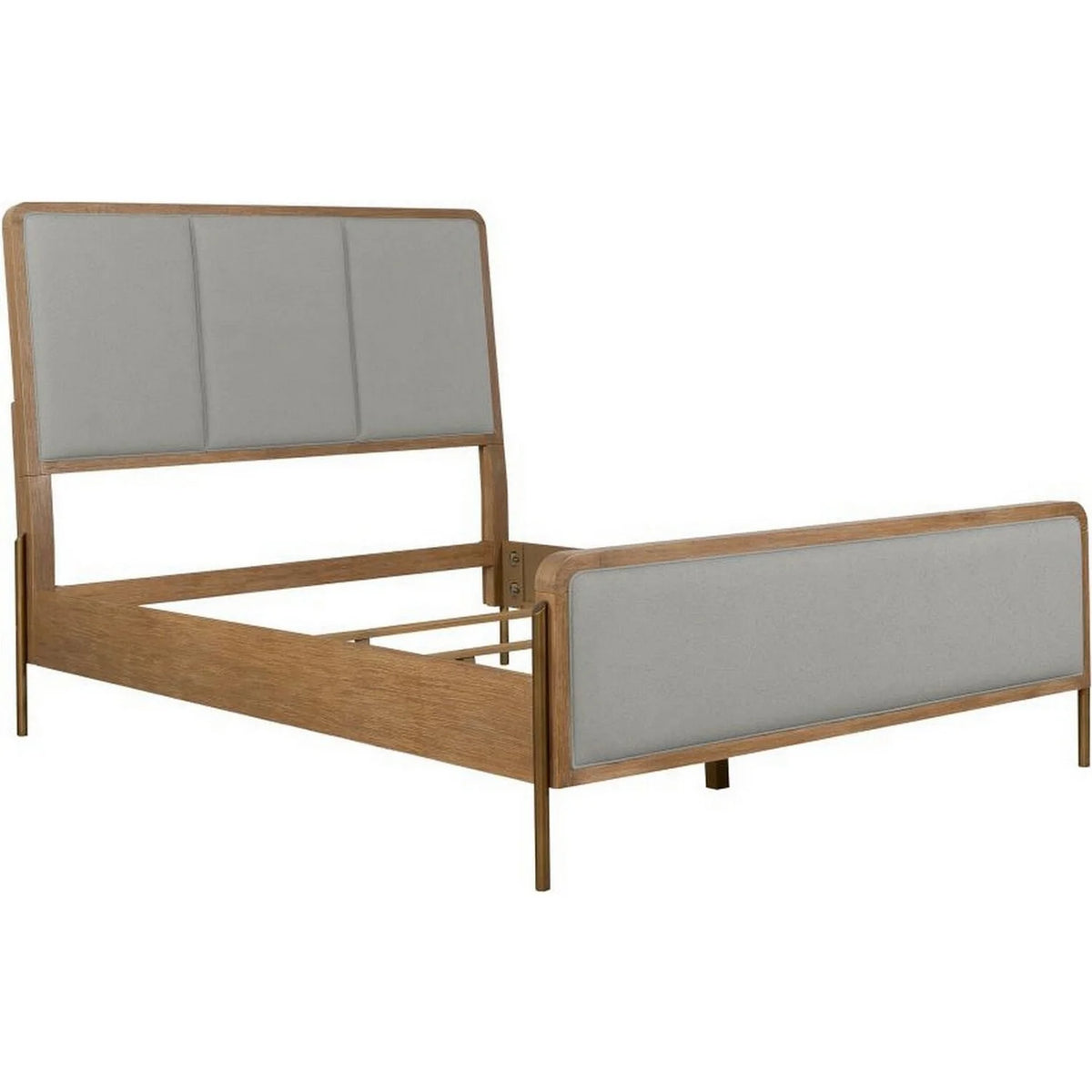 King Size Wood Bed with Padded Upholstery E229