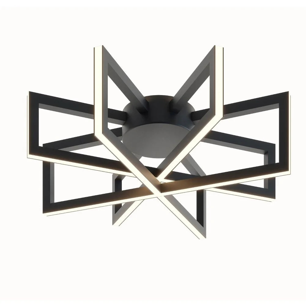 38W 1 LED Flush Mount 17 Inches Wide Black F931604