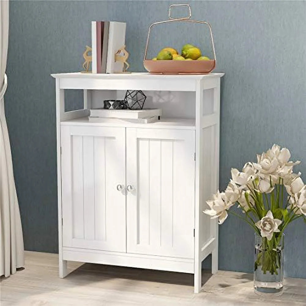 Sideboard Cabinet with Natural Rattan Doors and Solid Wood Feet A519