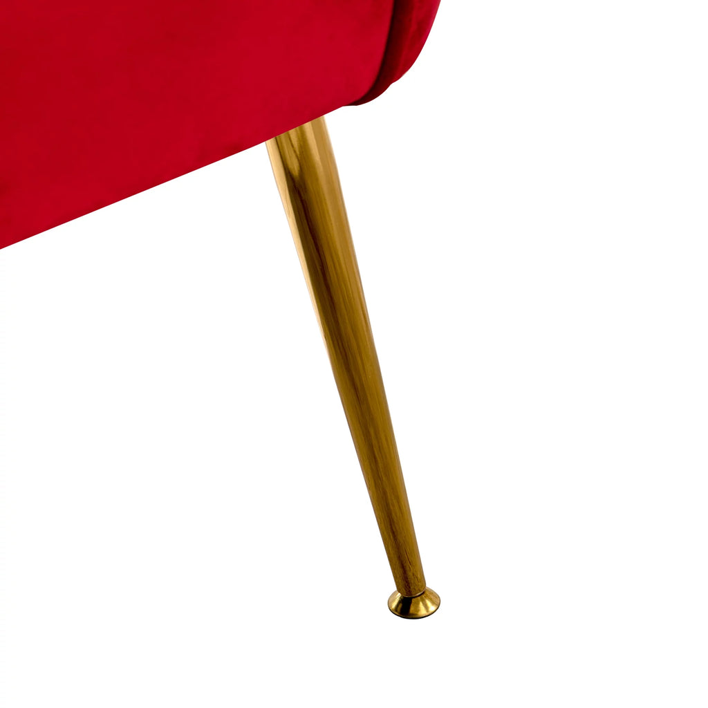 Red Tufted Velvet Accent Chair Z144688