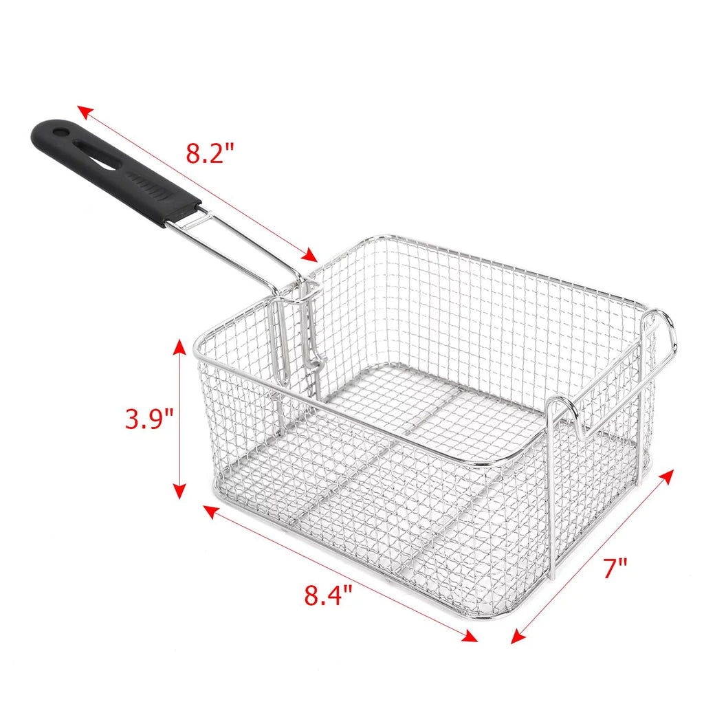 5000W 12.7Qt Stainless Steel Deep Fryer with Removable Basket F5266