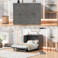 White Full Size Murphy Bed with USB Ports and Drawer Y713