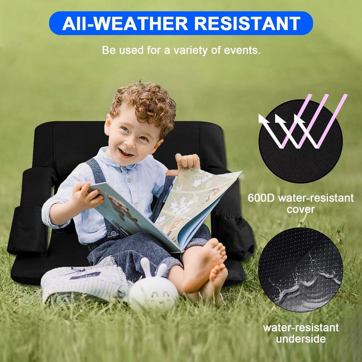 24.4" Wide Stadium Seat with Back Support U708978