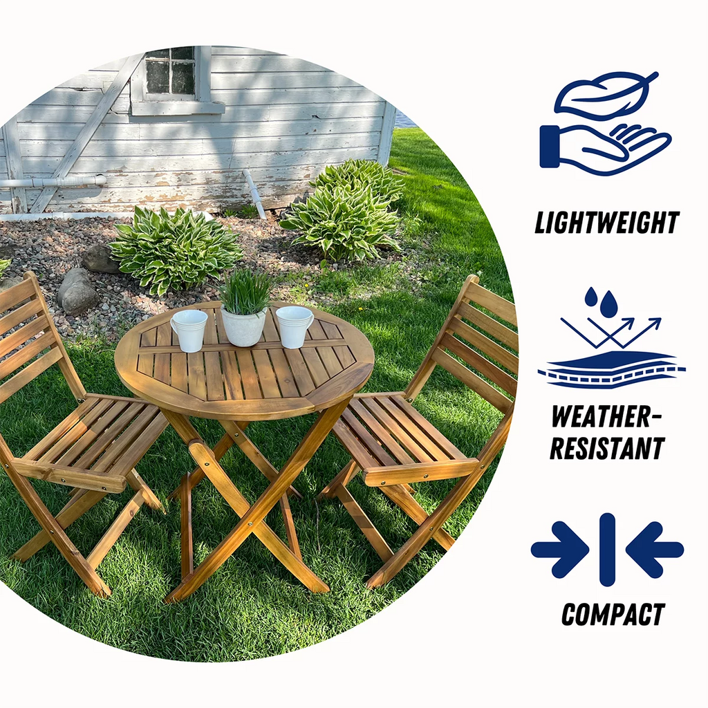 Folding Acacia Wood Bistro Table V3514