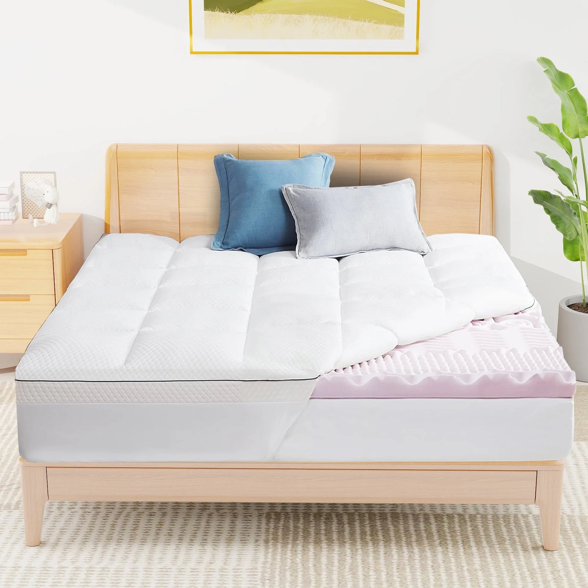 Full Size 4 inch Memory Foam Mattress Topper H16817