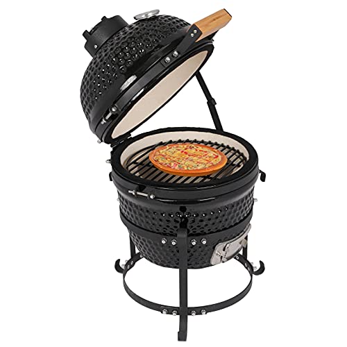 13" Round Ceramic Charcoal Grill with Thermometer M8935