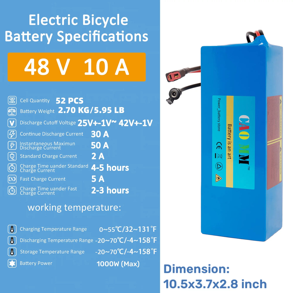 48V 10AH Lithium Battery with 5A Fast Charger G739782