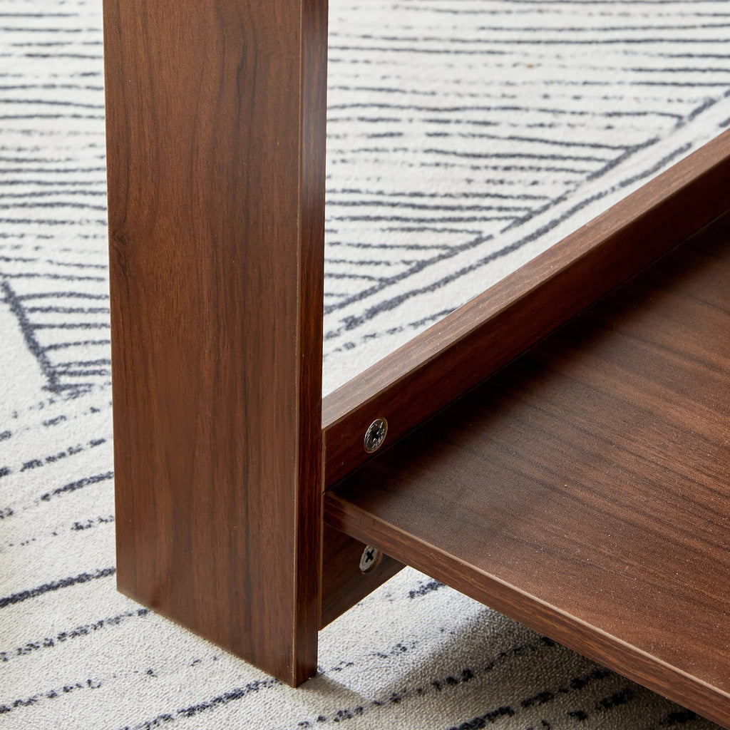 Walnut Textured Double Layered MDF Coffee Table 43.3" x 21.6" x 16.5" G5607