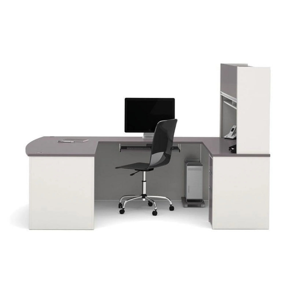 Contemporary Wood U-Shaped Workstation Q49019