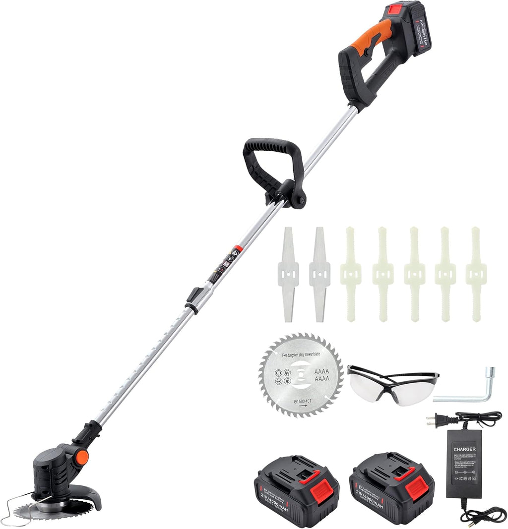 Cordless Metal Weed Eater Brush Cutter 3 Cutting Capacity 2 Batteries S9712