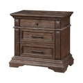 Solid Wood 3-Drawer Nightstand in Brushed Walnut M233