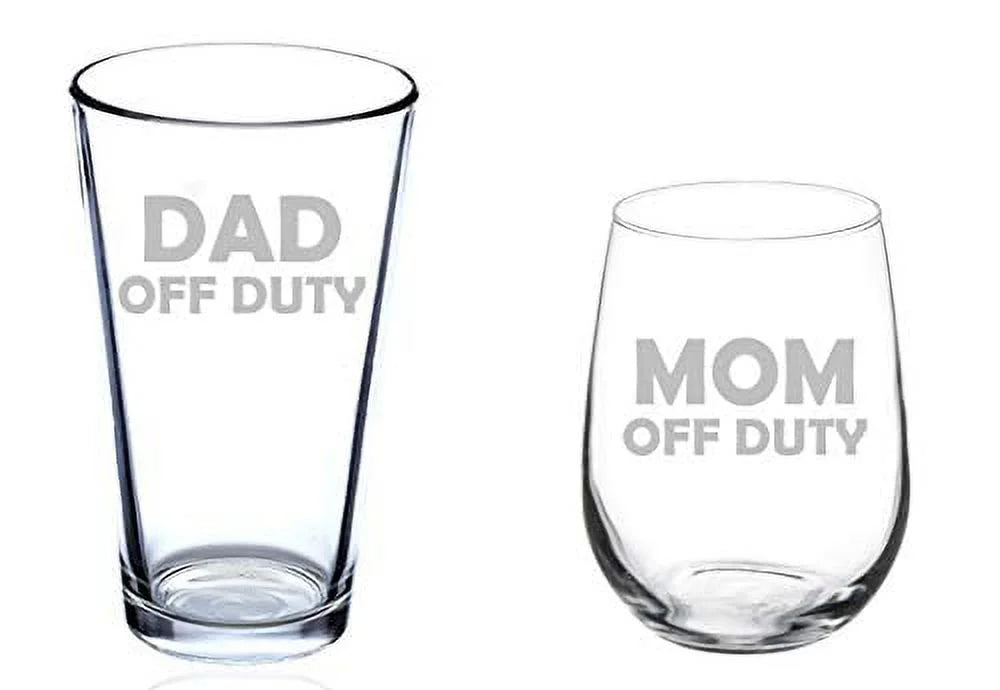 Set of 2 Stemless Wine & Beer Pint Glasses G5303