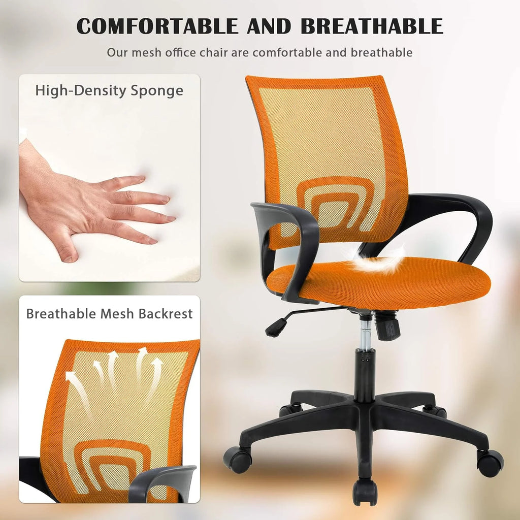 Orange Mesh Ergonomic Office Chair with Lumbar Support Y5709