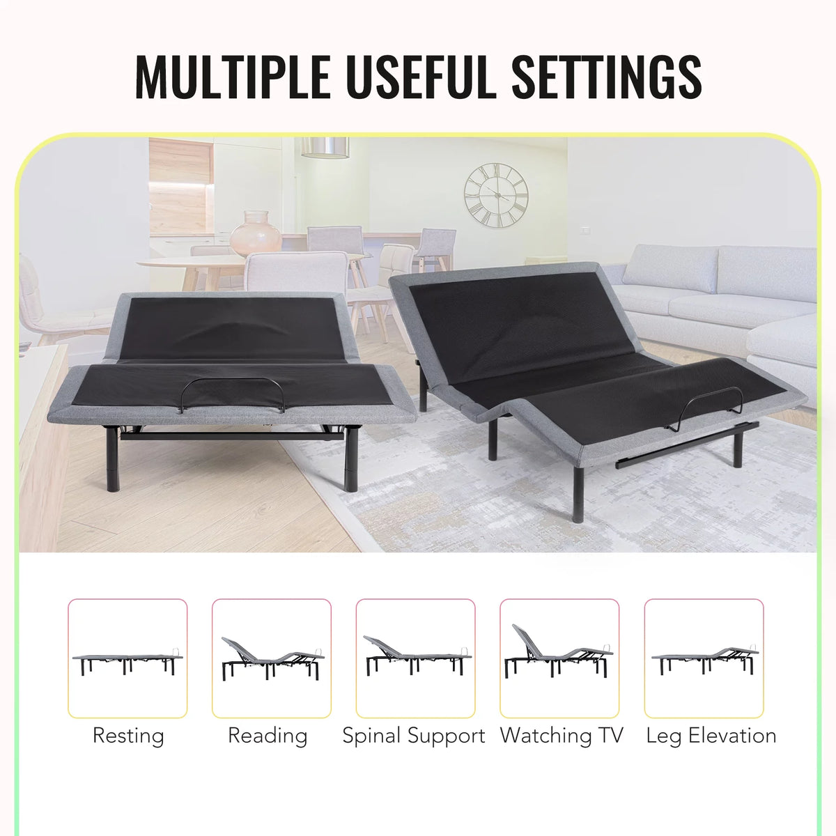 Queen Size Motorized Bed Frame with Remote Control F570