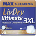 Adult Incontinence Underwear, High Absorbency, Leak Cuff Protection, XXX-Large, 36 Count F608