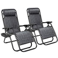 Zero Gravity Chair Outdoor Folding Lounge Chair with Pillow Grey V287