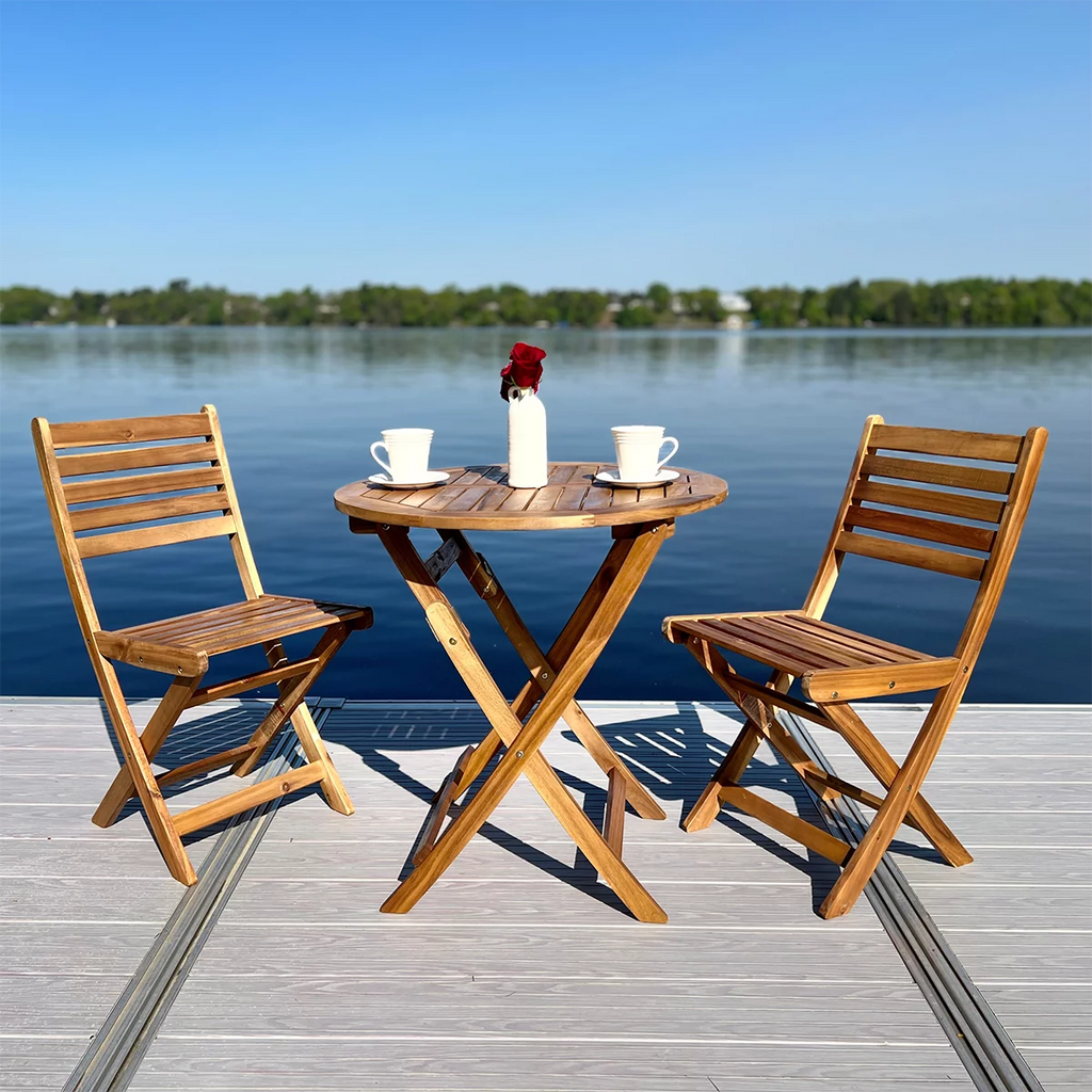 Folding Acacia Wood Bistro Table V3514