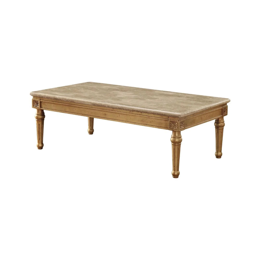 Beige Marble Antique Gold 3pcs Living Room Set P525