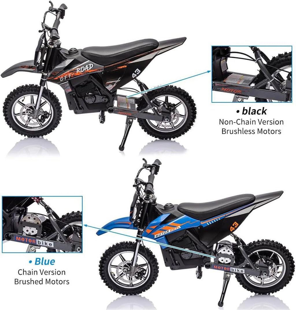 36V Electric Dirt Bike 350W Brushless Motor 15.5MPH Black R953818