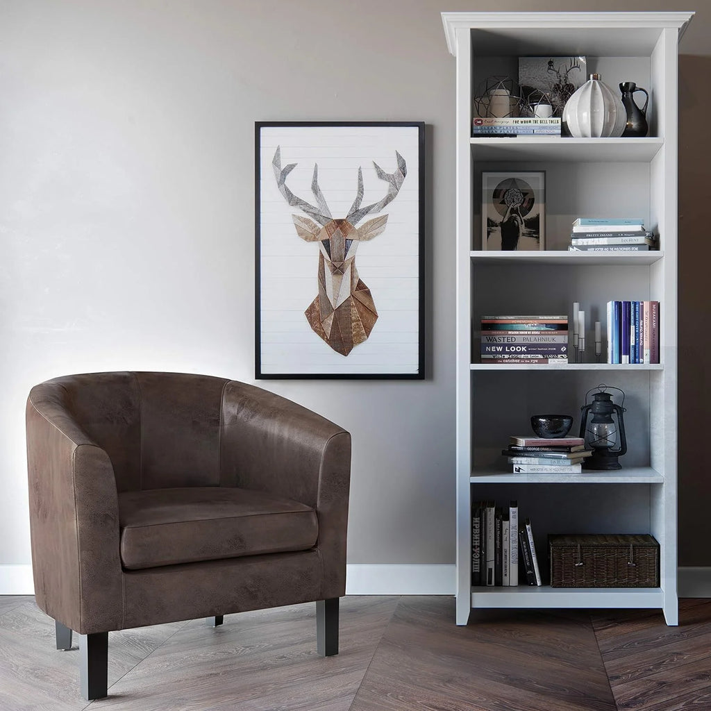 Faux Air Leather Tub Chair with Solid Wood Legs U135422
