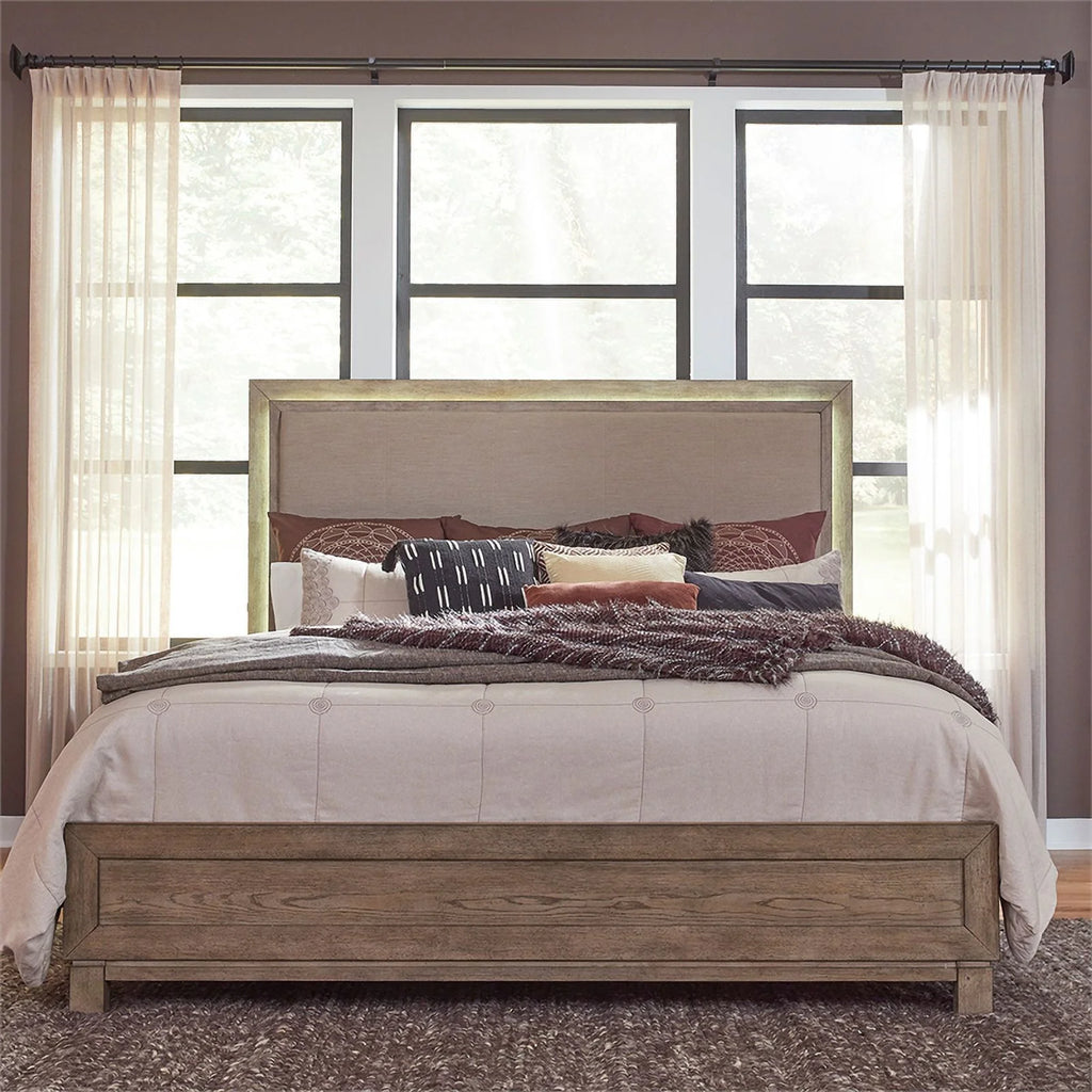 King Upholstered Wood Bed H17147