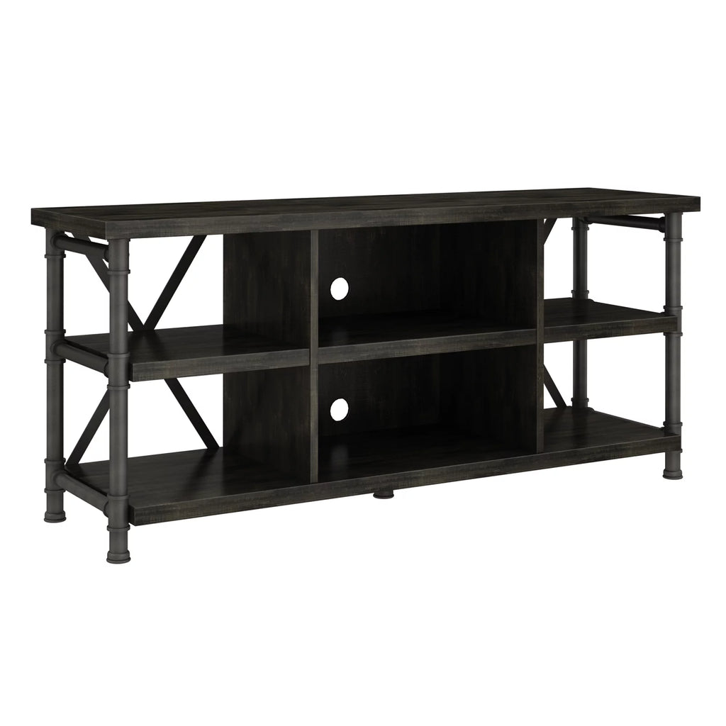 Industrial TV Stand with Metal Pipe Frame I319