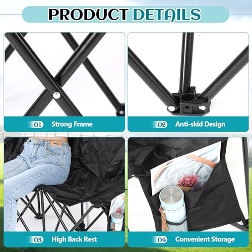 Folding Portable Soccer Bench Chair with Storage Bag G55309