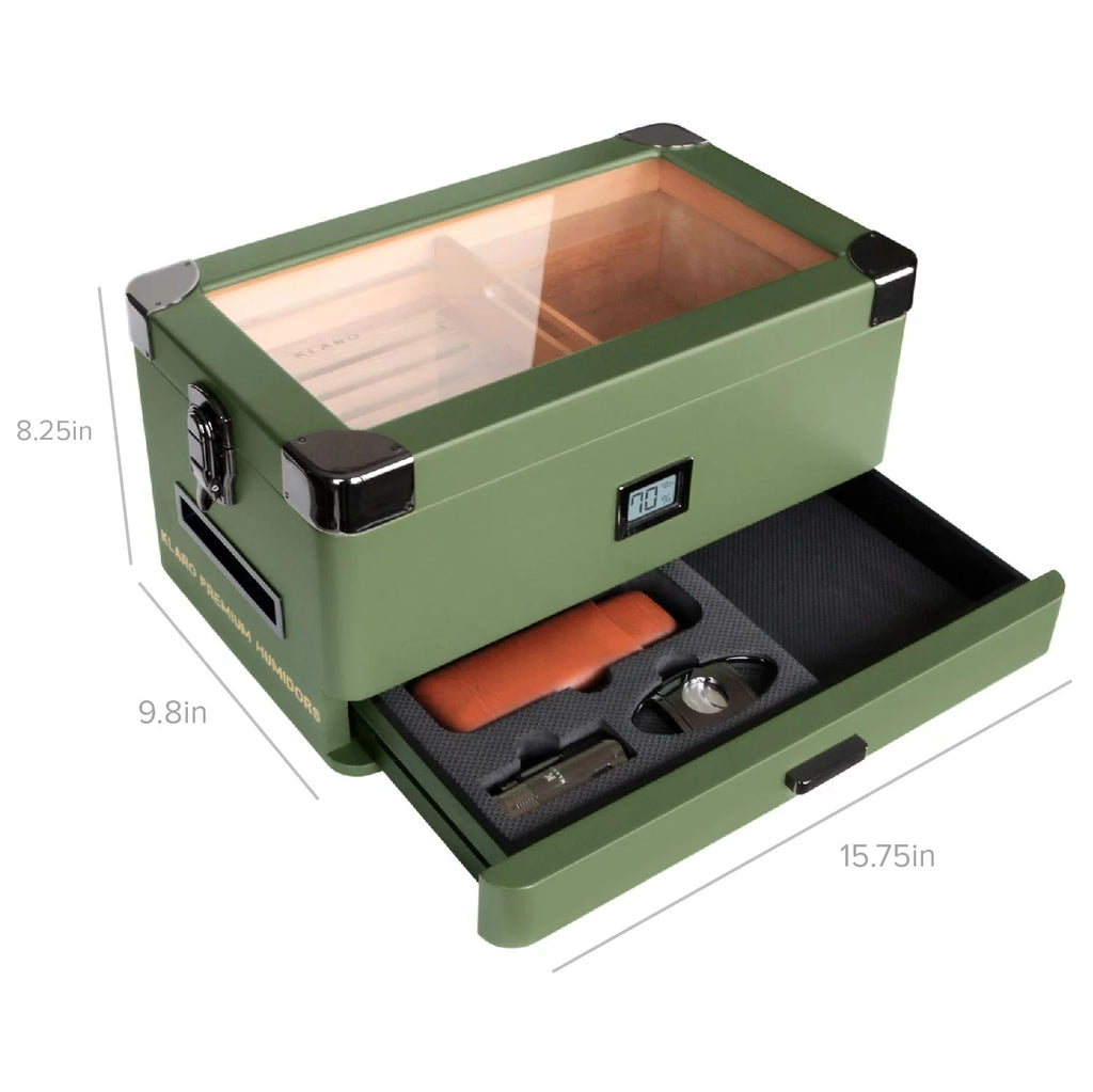 Glass Top Humidor with Front Hygrometer C73115
