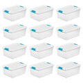 3.75 Gallon Clear Plastic Storage Tote with Lid, 12 Count O888