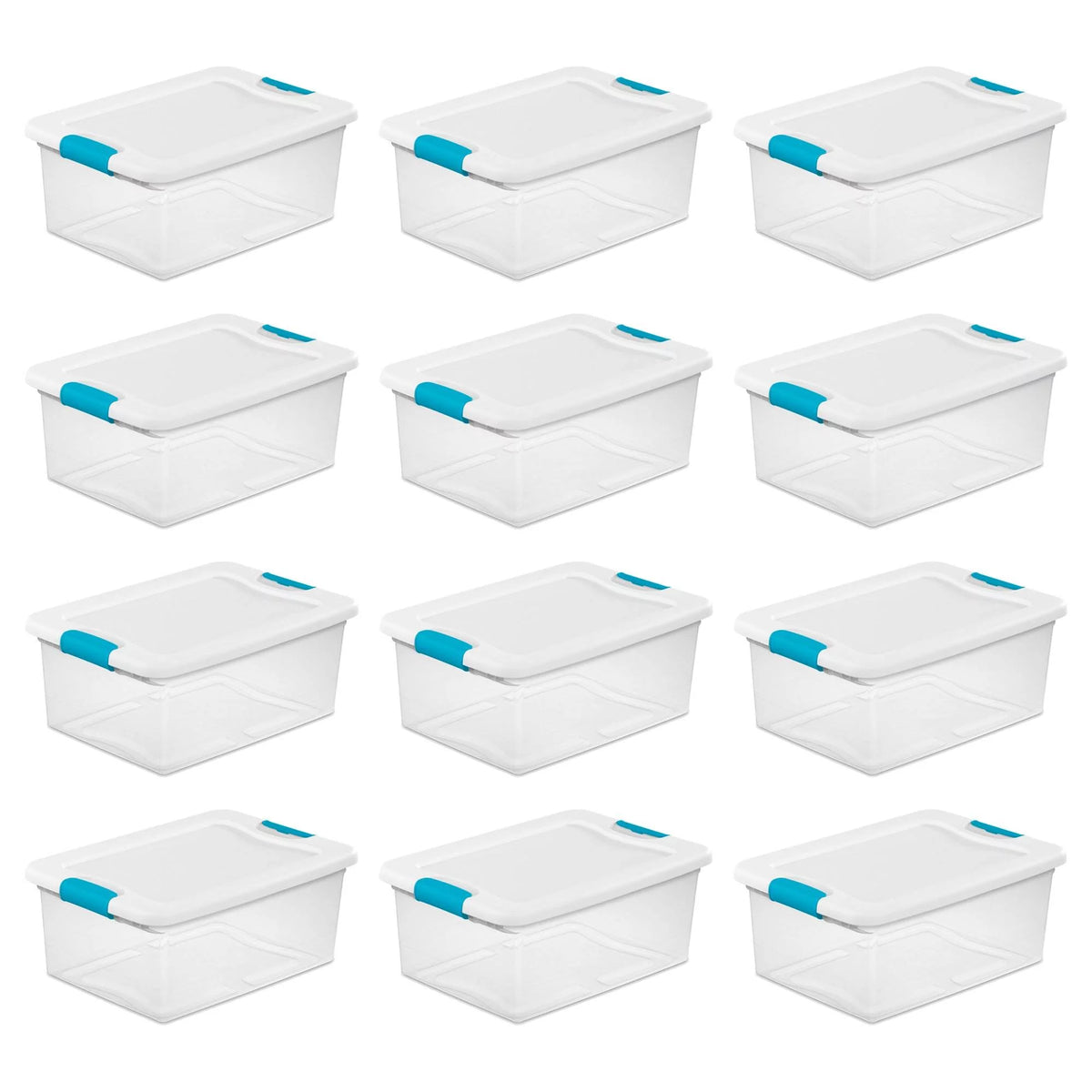 3.75 Gallon Clear Plastic Storage Tote with Lid, 12 Count O888