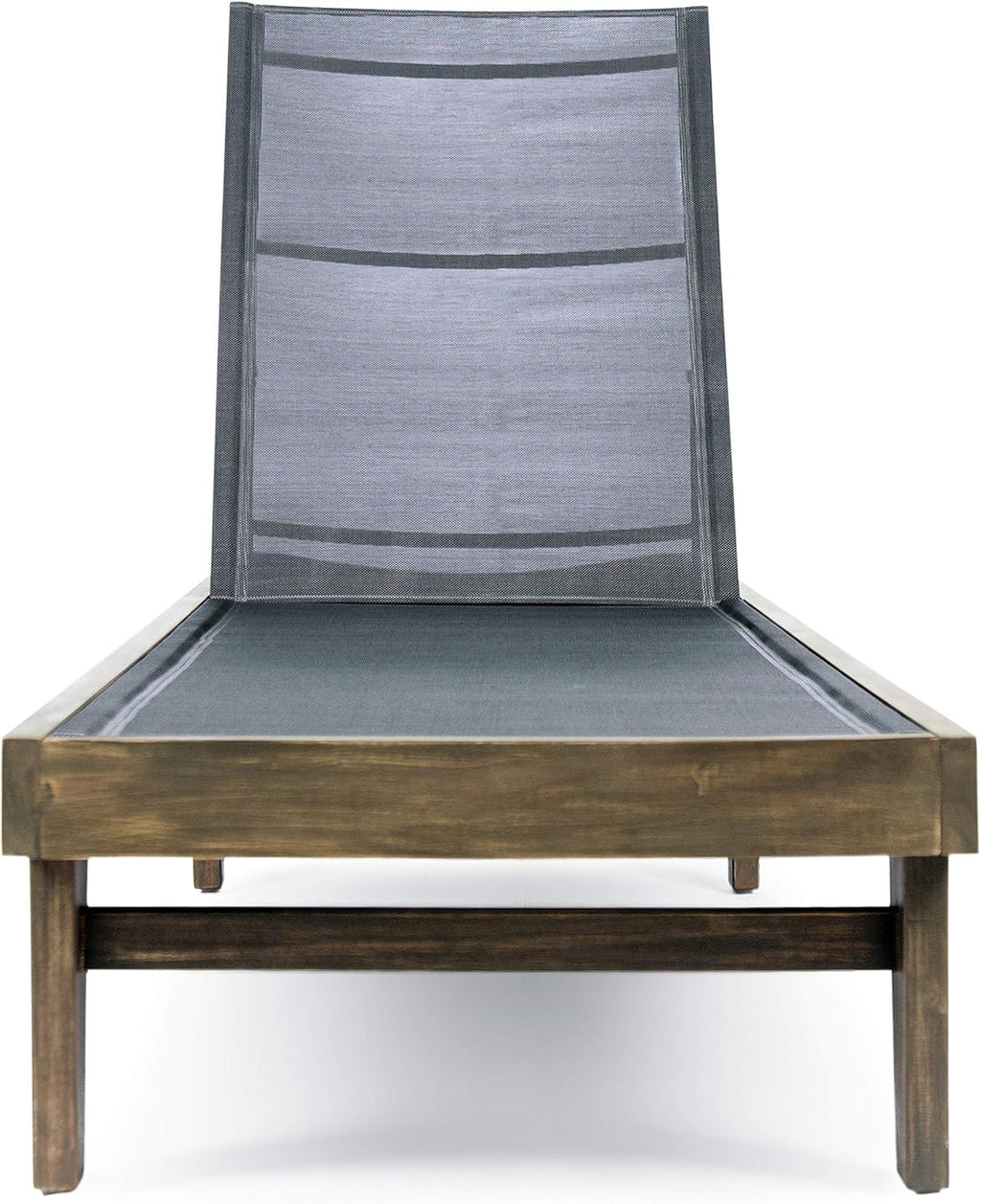 Outdoor Mesh Chaise Lounge with Acacia Wood Frame P178662
