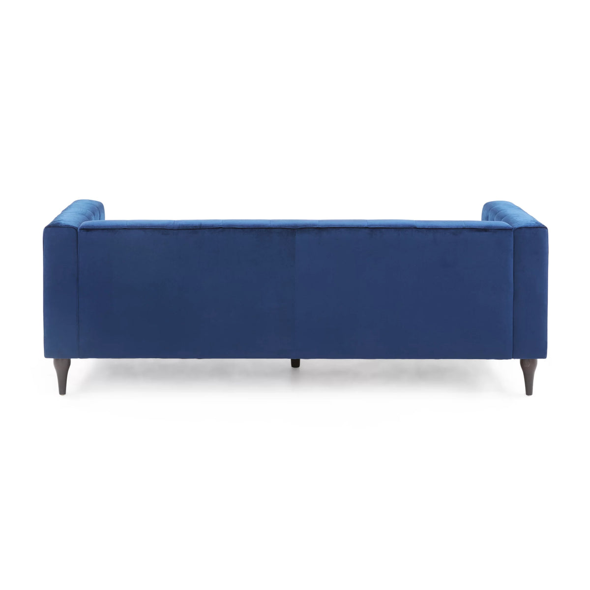 Midnight Blue Espresso Gold Tufted Fabric 3 Seater Sofa D2699