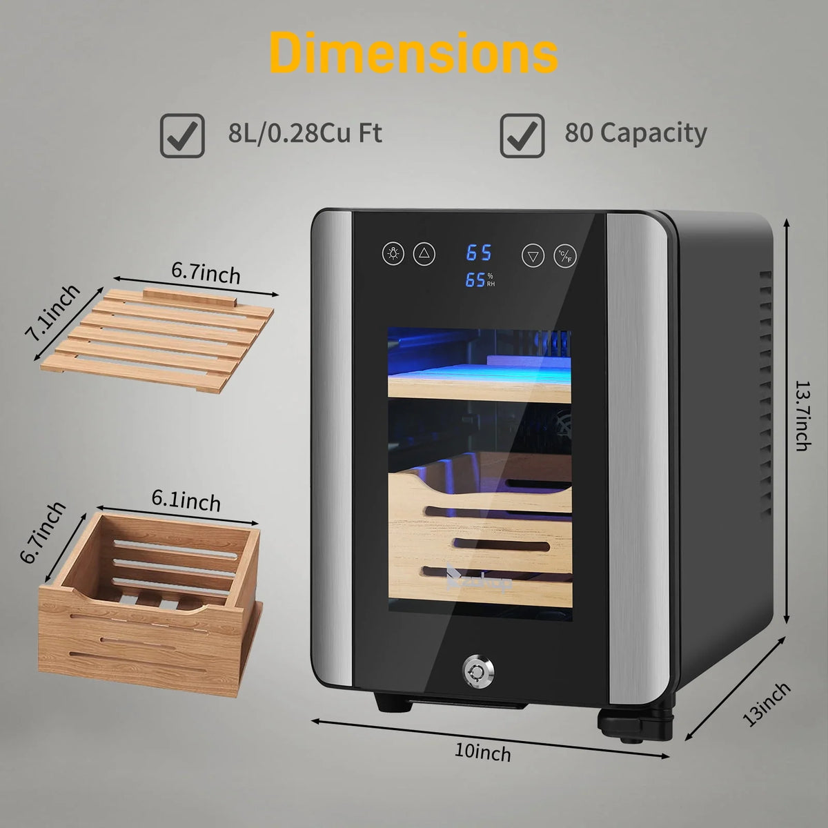 50L Electric Cigar Humidor with Digital Hygrometer I933