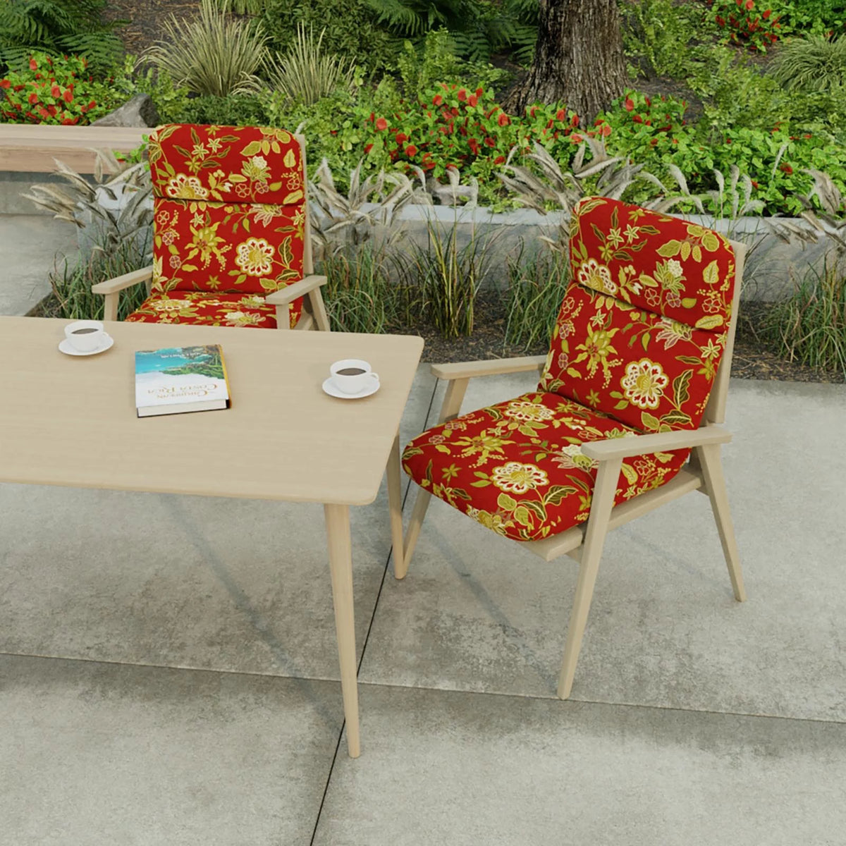 22 x 45 in. Rectangular Outdoor Chair Cushion with Ties H192