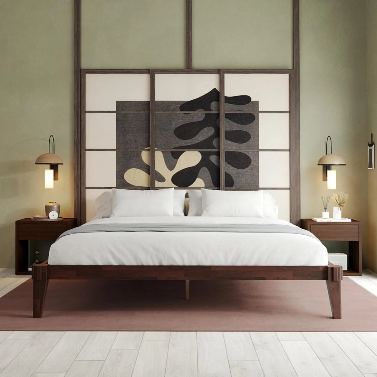 Queen Solid Wood Platform Bed Frame P5369