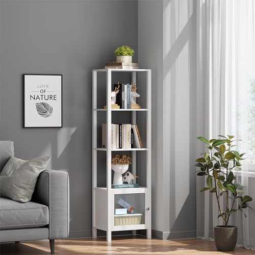 6 Tier Narrow Bookcase with Door H634664