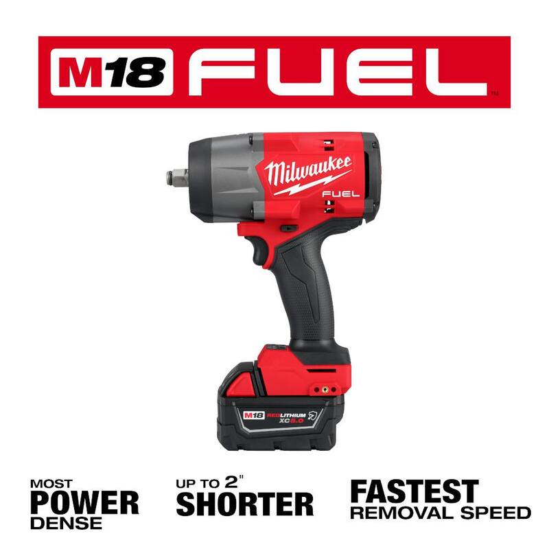 18V Lithium-Ion Brushless Cordless 1/2 in. Impact Wrench Kit with 5.0 Ah Battery and Bag J1745