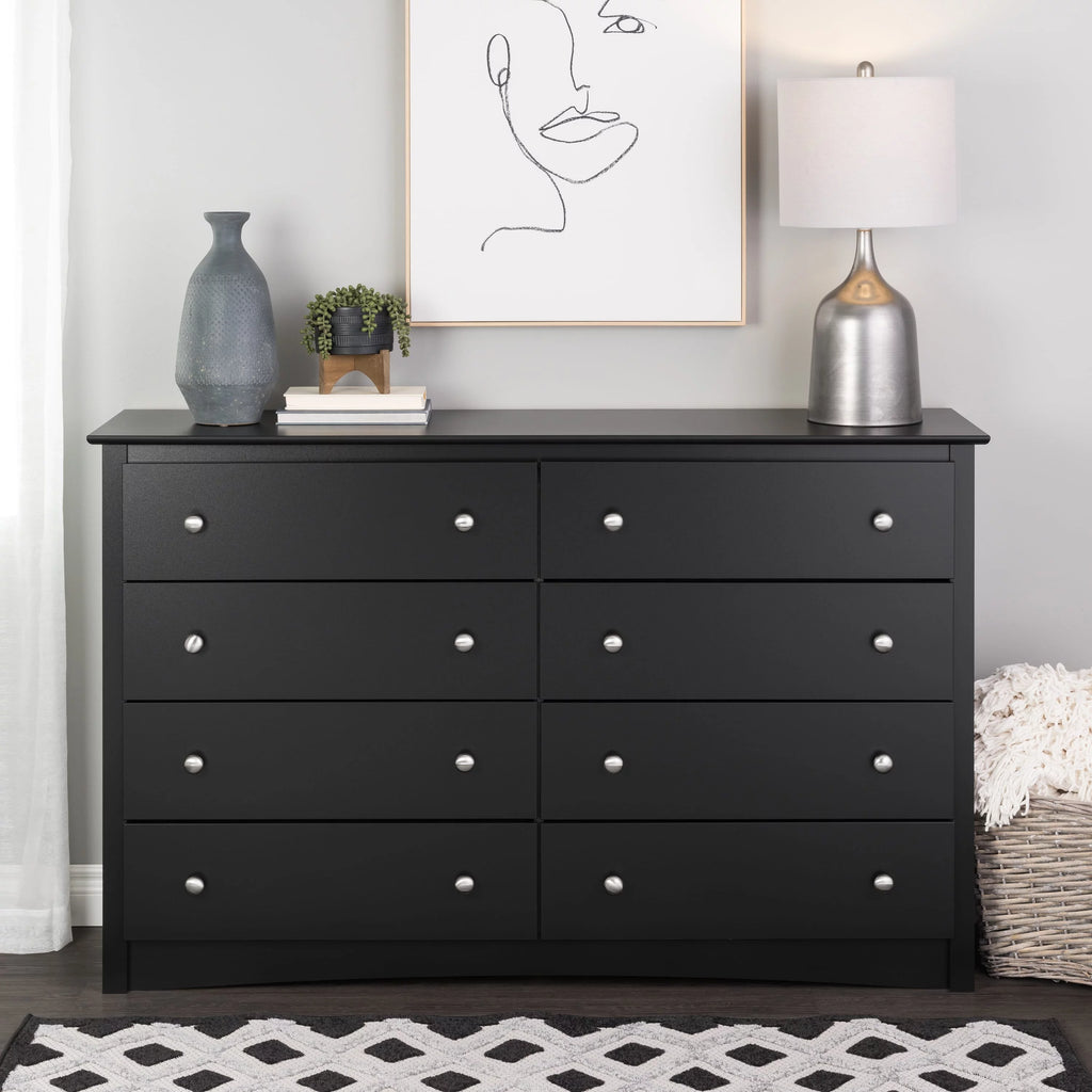 Black 8 Drawer Dresser J3138