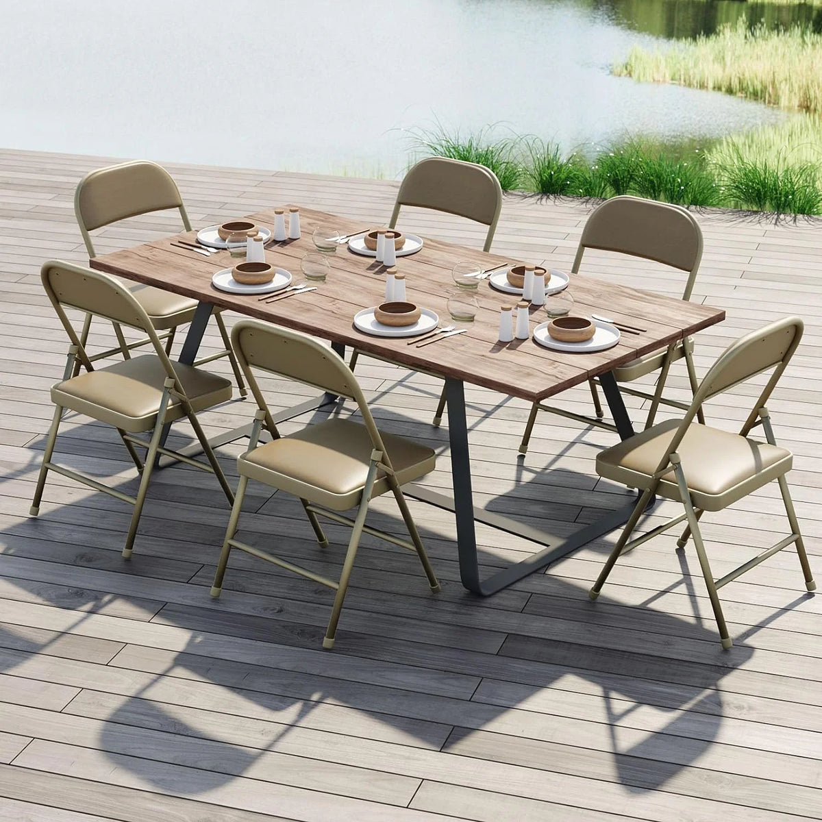 4 Pack Black Padded Folding Chairs O5837