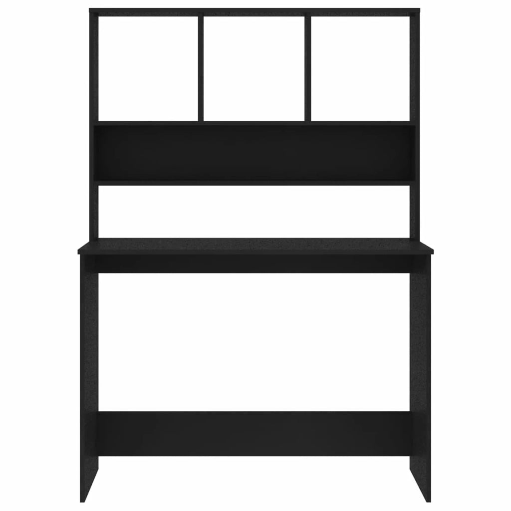 Black Computer Desk with Storage Shelves P77367