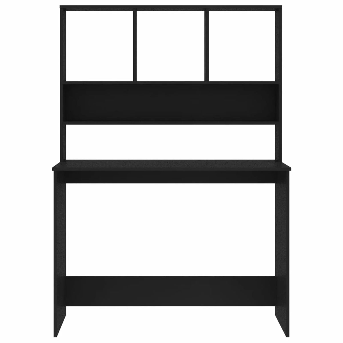 Black Computer Desk with Storage Shelves P77367