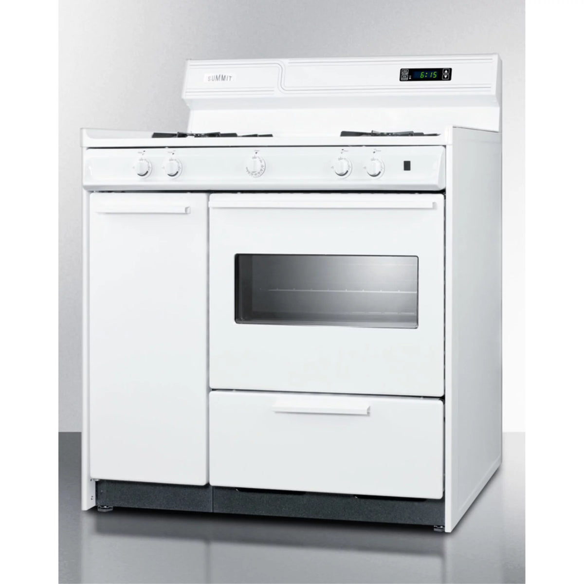 36" White Gas Range with Open Burners E515
