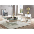 40" Square Glass Top Mirrored Coffee Table F111